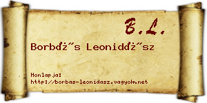 Borbás Leonidász névjegykártya